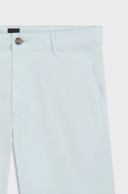 Slim-fit shorts in stretch-cotton twill, Light Blue