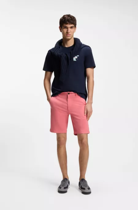Slim-fit shorts in stretch-cotton twill