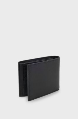 Wallet with silver-foil logo print, Black