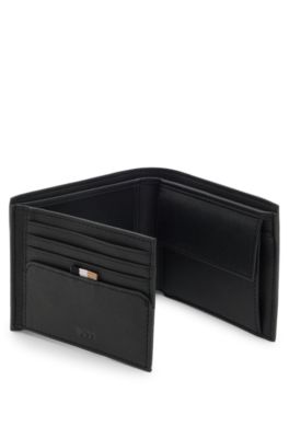 Wallet with silver-foil logo print, Black