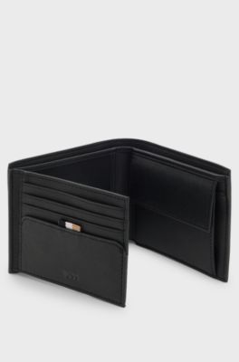 Wallet with silver-foil logo print, Black