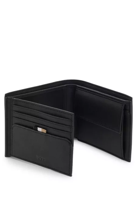 Wallet with silver-foil logo print
