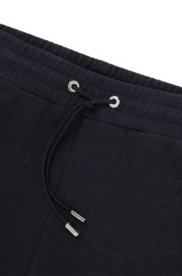 Wide-leg tracksuit bottoms in stretch fabric, Dark Blue