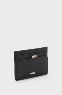 Pasjeshouder met reli&euml;flogo van folie, Zwart