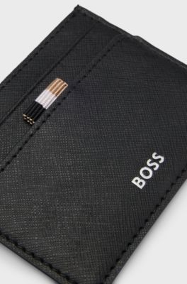 Card holder with foil-embossed logo, Black