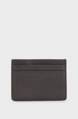 Card holder with foil-embossed logo, Dark Brown