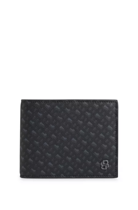 Monogram trifold wallet with Double B trim