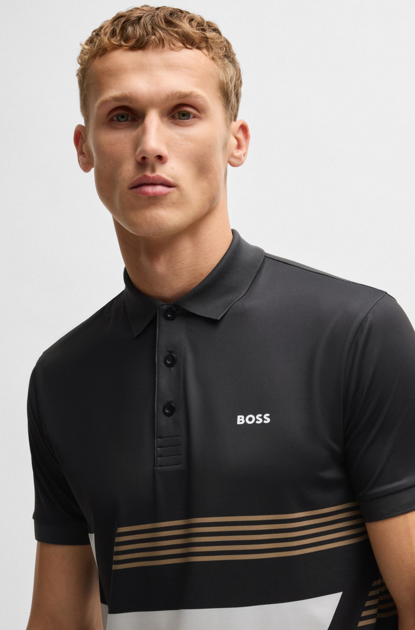 HUGOBOSS新品未使用paddy ポロシャツ S 定価¥22,000 BOSS - Paddy アクティブポロシャツ コントラストライン - ホワイト