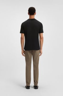 Cotton-jersey T-shirt with logo artwork, Black