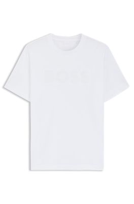 BOSS - Cotton-jersey T-shirt with logo artwork - White