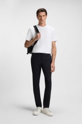 Cotton-jersey T-shirt with logo artwork, White