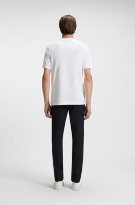 Cotton-jersey T-shirt with logo artwork, White