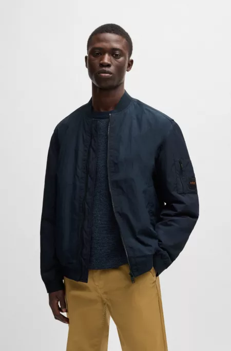 Water-repellent bomber jacket with logo badge