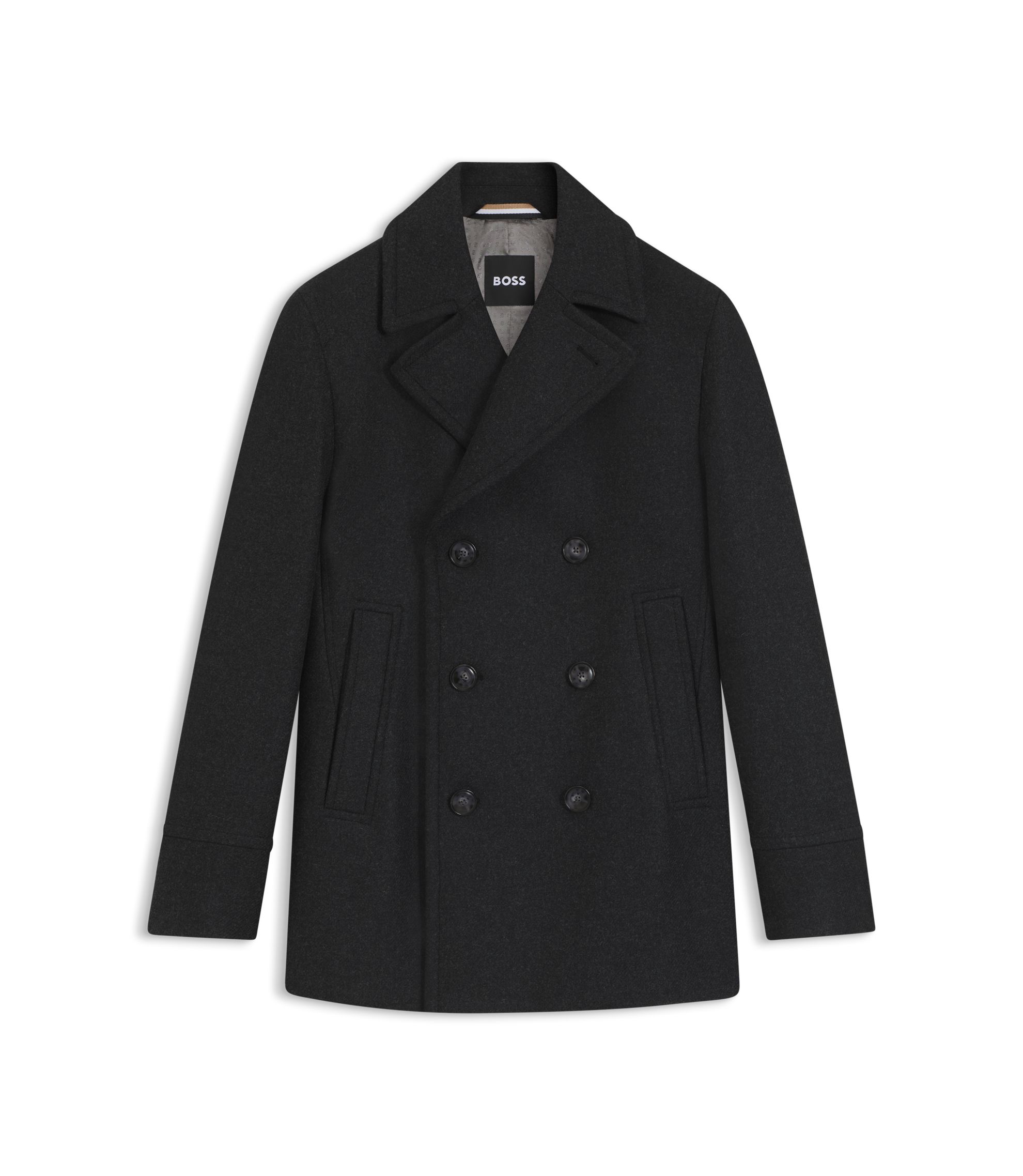 BOSS ダブルブレスト コート グレー BOSS HUGOBOSS ボスヒューゴボス ダブルブレストコート【大きいサイズ