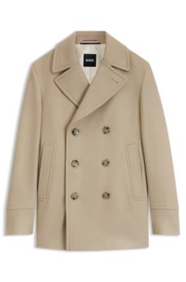 Slim-fit double-breasted short coat in a wool blend 4