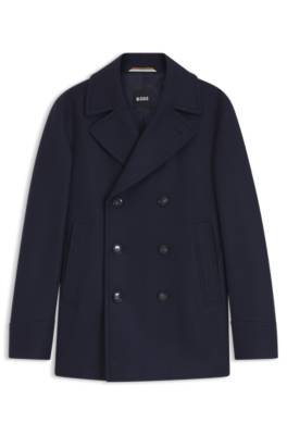 Slim-fit double-breasted short coat in a wool blend 4