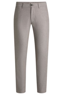 Slim-fit trousers in stretch twill, Light Beige