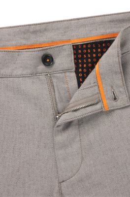 Slim-fit trousers in stretch twill, Light Beige