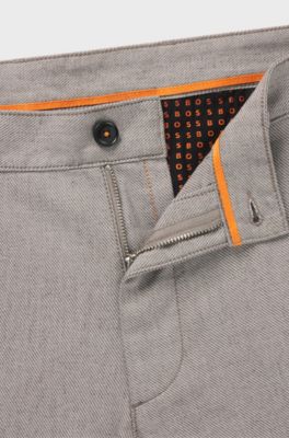 Slim-fit trousers in stretch twill, Light Beige