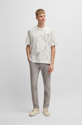 Slim-fit trousers in stretch twill, Light Beige