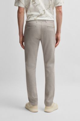 Slim-fit trousers in stretch twill, Light Beige