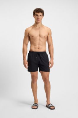 Italian-made slides with large logo detail, Black