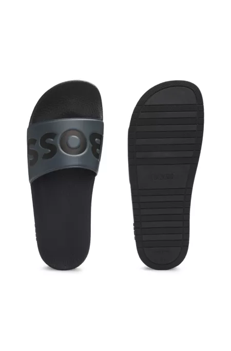 Italian-made slides with large logo detail