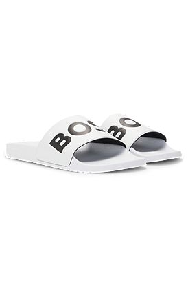 Italian-made slides with large logo detail