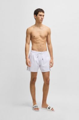 Italian-made slides with large logo detail, White