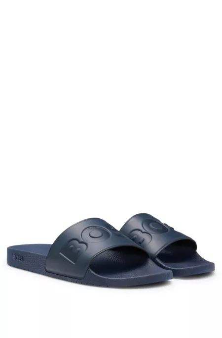 Italian-made slides with large logo detail