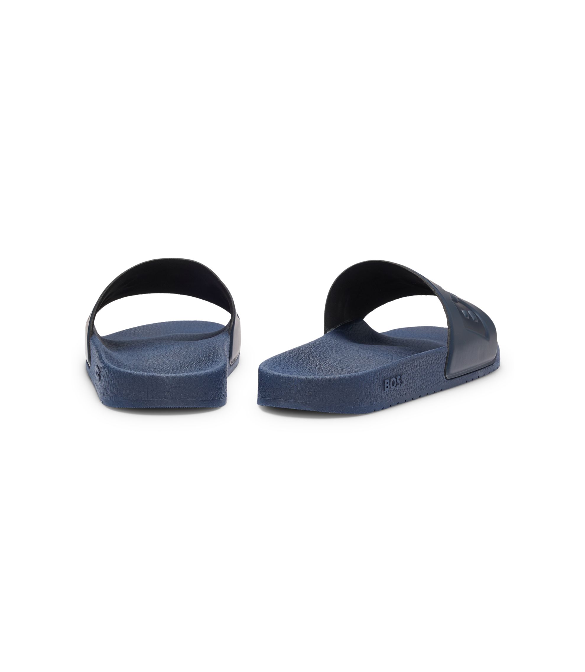 BOSS - Italian-made slides with large logo detail - Dark Blue display picture 1