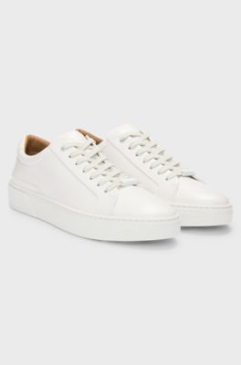 Gary trainers with leather uppers, White