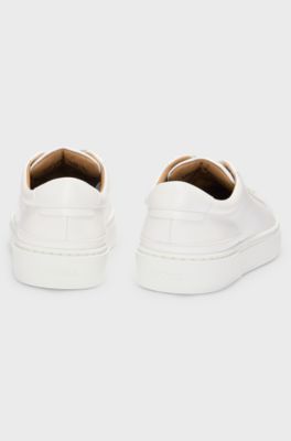Gary trainers with leather uppers, White