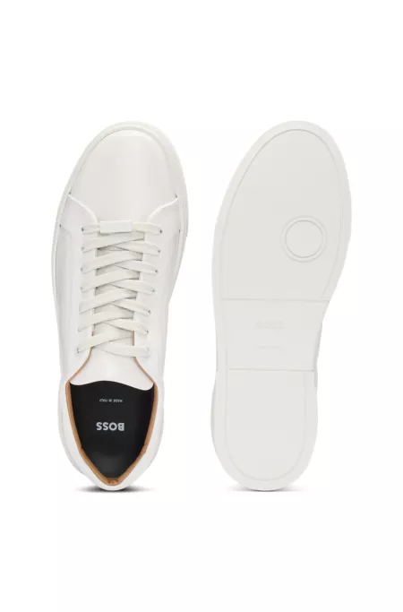 Gary leather low-top trainers with branded lace loop