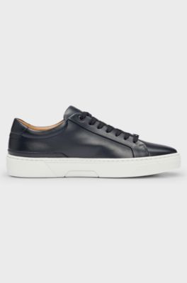 Gary leather trainers, Dark Blue