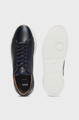 Gary leather trainers, Dark Blue