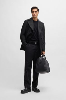 BOSS - スリムフィット ダブルブレストコート ウールブレンド 