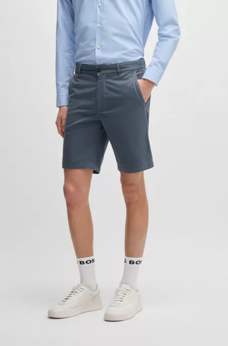 Slim-fit chino shorts in stretch-cotton twill