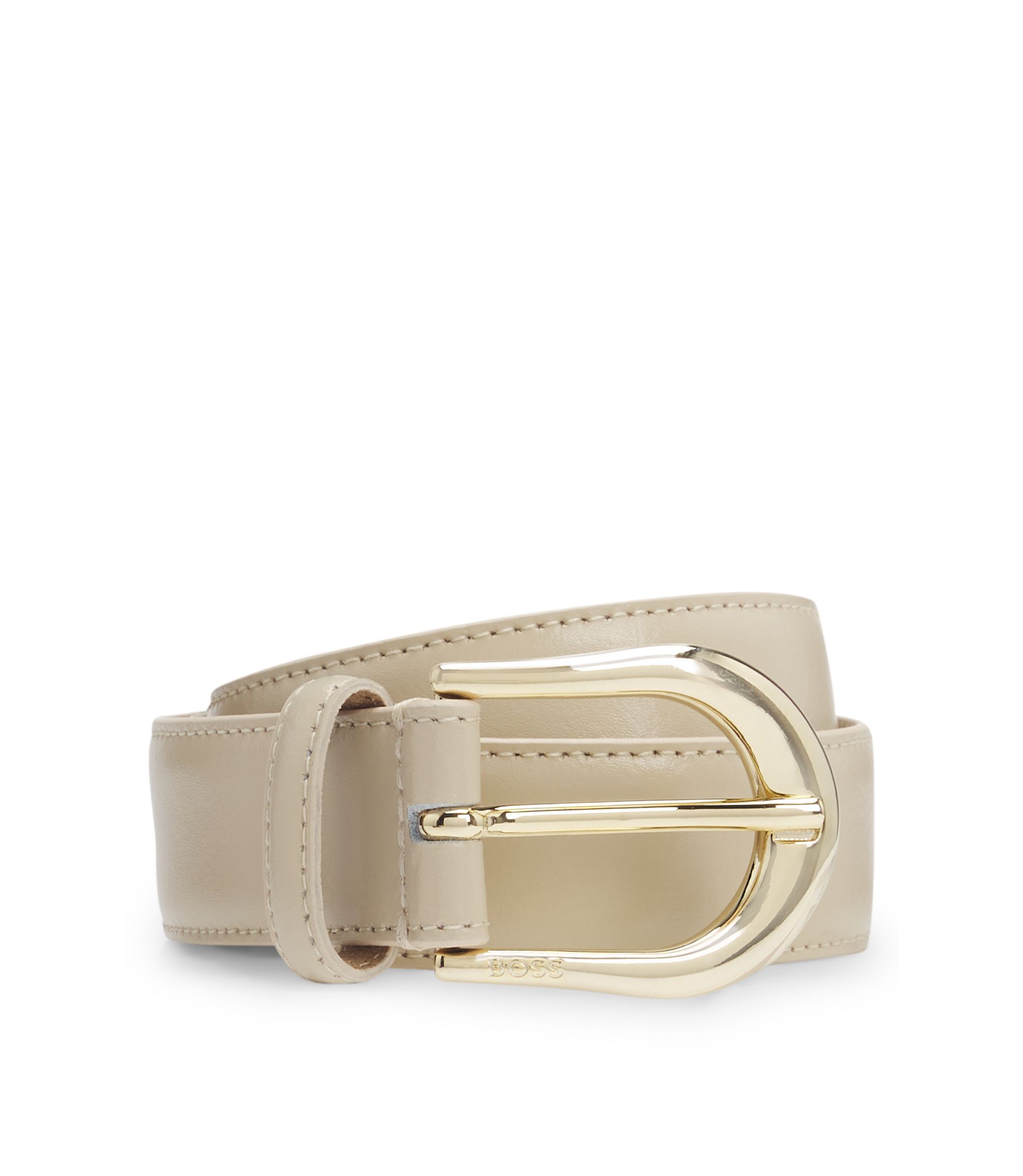 Gürtel aus italienischem Leder mit goldfarbener Schließe