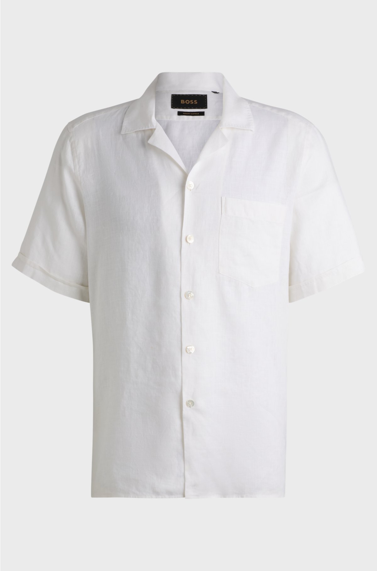 Regular-fit shirt in linen, White