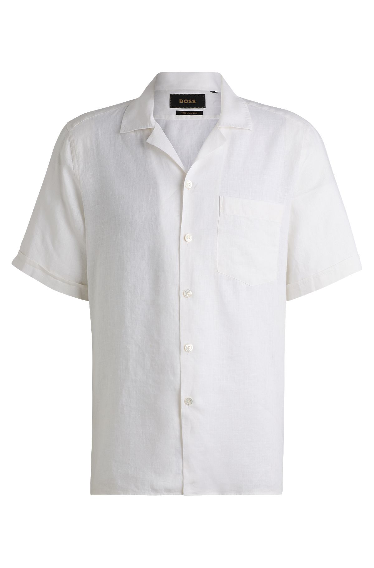 Regular-fit shirt in linen, White