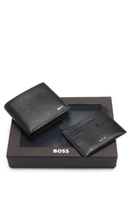 BOSS - Gift-boxed wallet and card holder in patterned