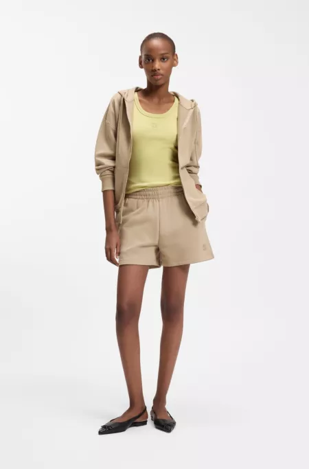 Relaxed-fit shorts in cotton terry with embroidered logo