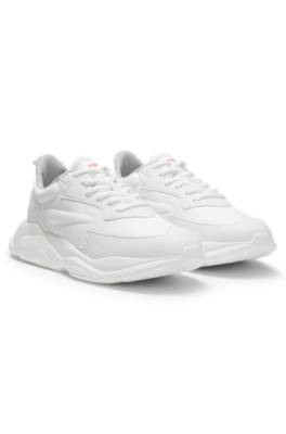Logo-counter trainers with canvas-effect fabric 1
