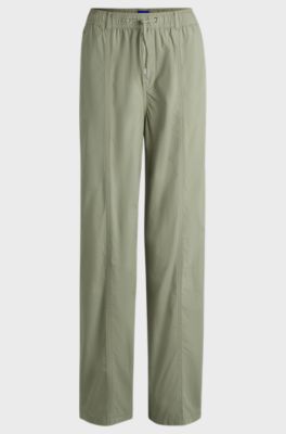 Relaxed-fit trousers in cotton canvas, Light Green