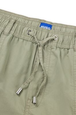 Relaxed-fit trousers in cotton canvas, Light Green