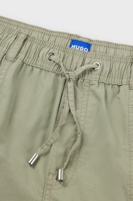 Relaxed-fit trousers in cotton canvas, Light Green