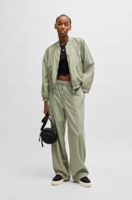 Relaxed-fit trousers in cotton canvas, Light Green