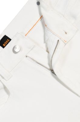 Relaxed-fit trousers in cotton twill, White