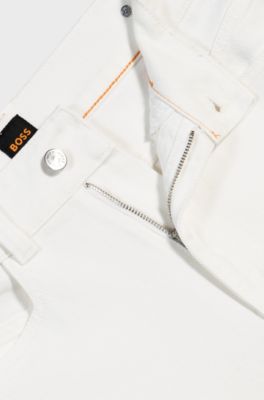 Relaxed-fit trousers in cotton twill, White